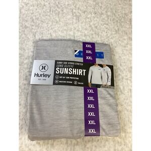 Hurley Mens XXL Sunny Side Hybrid Stretch Long Sleeve Sunshirt UPF 50+ Grey